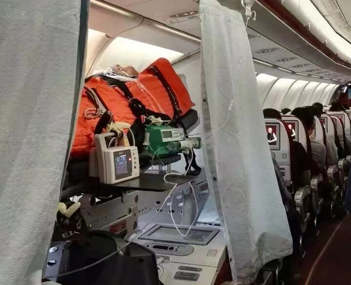 梅州跨国医疗包机、航空担架